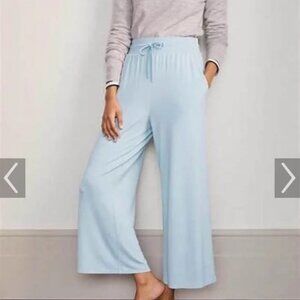 Boden Emma Cropped Blue Lightweight Cotton Blend Lounging Style 2